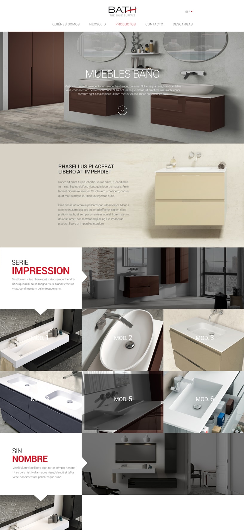 Diseño web equipamiento baño Castellón